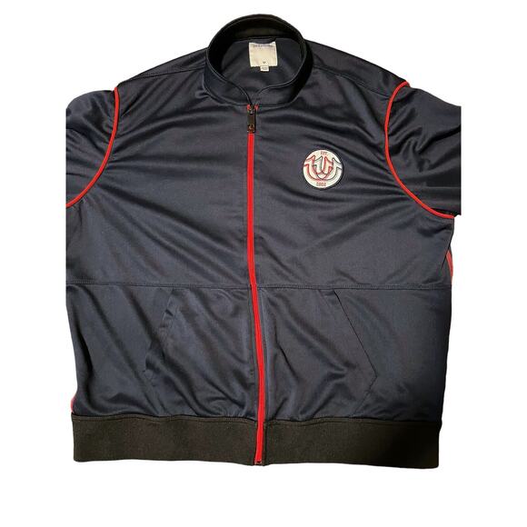 True Religion Sport Lightweight Track Jacket Navy W/ Red-Logo Patch GREAT CONDIT - Picture 2 of 12